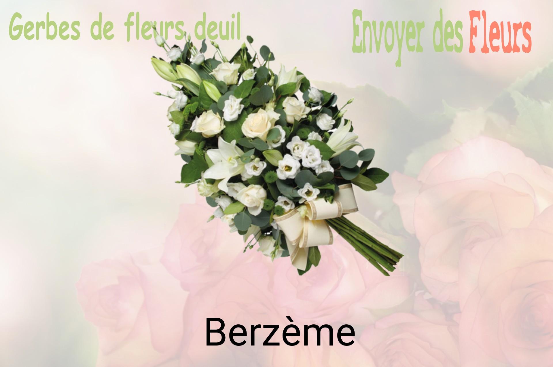 Gerbe de fleurs de deuil livrée à Berzème